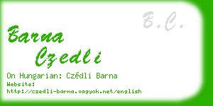 barna czedli business card